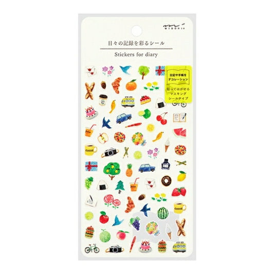 MIDORI Seals, Daily Record Motif Pattern Seal Book Lucky Bag Round Stylish Album Decoration Hearts Large Quantity Stickers Smartphone Reward Flowers Cute Schedule Book Notebook Timekeeper :4902805825665