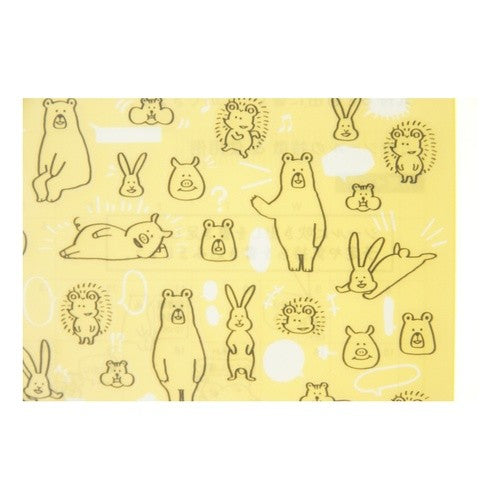 ＃23年ｼｰﾙ2590おしゃべり森の動物柄 --- ミドリ(MIDORI） 手帳用シール/ステッカー 貼ってはがせる おしゃべりシール 【森の動物柄】 82590 : 23 Year Seal 2590 Talking Forest Animal Pattern :4902805825900