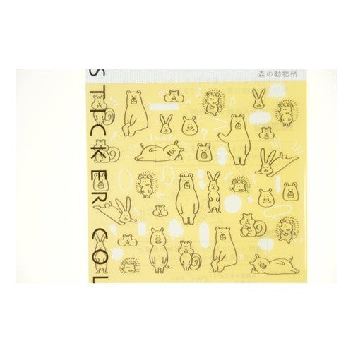 ＃23年ｼｰﾙ2590おしゃべり森の動物柄 --- ミドリ(MIDORI） 手帳用シール/ステッカー 貼ってはがせる おしゃべりシール 【森の動物柄】 82590 : 23 Year Seal 2590 Talking Forest Animal Pattern :4902805825900