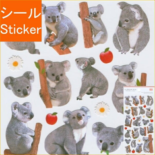 MINDWAVE Seal - Photo Series Seal 11243 Koala Animal Seal Seal Book Grab Bag Round Stylish Album Decoration Heart Bulk Stickers Smartphone Reward Flower Cute Schedule Book Timekeeper for Notebooks :4909001112438