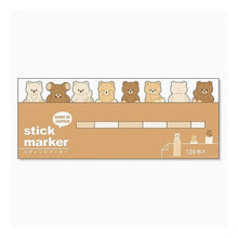 Load image into Gallery viewer, ＃どうぶつシリーズ ＃マインドウェイブ スティックマーカー どうぶつシリーズ 付箋 くま --- : Animal series Mindwave Stick Marker Animal Series Sticky Note Bear :4909001579422
