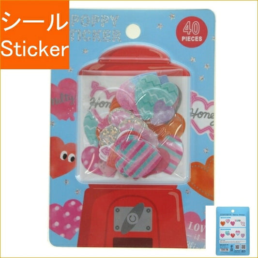 MINDWAVE Poppy Sticker Hearts, Sticker Book, Lucky Bag, Round, Stylish, Album Decoration, Hearts, Bulk Stickers, Smartphone, Reward, Flowers, Cute, Schedule Book, Notebook Timekeeper: 4909001789449