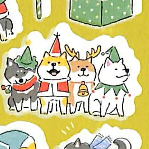 MINDWAVE Stickers Winter Selection 79136 Shibaban Santa Claus & Shiba Seal Book Lucky Bag Schedule Deco Stickers Diary Reward Flower Alphabet Christmas Schedule Book Timekeeper: 4909001791367