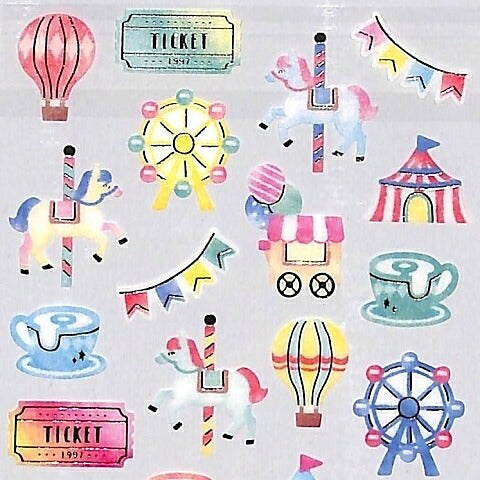 MINDWAVE Seal - Amusement Park Seal Book Lucky Bag Round Stylish Album Decoration Heart Large Amount Sticker Smartphone Reward Flower Cute Schedule Book Notebook Timekeeper :4909001793736