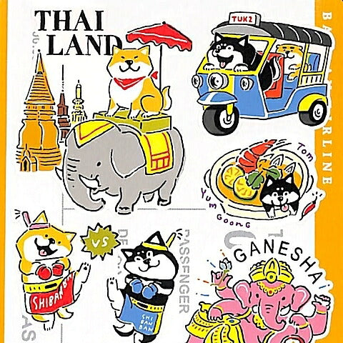 MINDWAVE ﾏｲﾝﾄﾞｳｪｲﾌﾞ ｼｰﾙ ･ ﾀｲ 旅するしばんばん 柴犬 ｼｰﾙ帳 福袋 ｽｹｼﾞｭｰﾙ ﾃﾞｺ ｽﾃｯｶｰ ﾀﾞｲｱﾘｰ ごほうび 花 ｱﾙﾌｧﾍﾞｯﾄ  ｽｹｼﾞｭｰﾙ帳 手帳のﾀｲﾑｷｰﾊﾟｰ :4909001794306