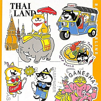 MINDWAVE ﾏｲﾝﾄﾞｳｪｲﾌﾞ ｼｰﾙ ･ ﾀｲ 旅するしばんばん 柴犬 ｼｰﾙ帳 福袋 ｽｹｼﾞｭｰﾙ ﾃﾞｺ ｽﾃｯｶｰ ﾀﾞｲｱﾘｰ ごほうび 花 ｱﾙﾌｧﾍﾞｯﾄ  ｽｹｼﾞｭｰﾙ帳 手帳のﾀｲﾑｷｰﾊﾟｰ :4909001794306
