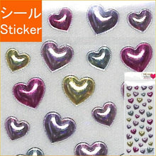 Load image into Gallery viewer, MINDWAVE Seal - Heart Selection Metal Puffy 80607 Seal Book Lucky Bag Round Fashionable Album Decoration Heart Bulk Sticker Smartphone Reward Flower Cute Schedule Book Notebook Timekeeper :4909001806078
