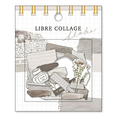 MINDWAVE Seal, Livre Collage Flake 81061 Gray, Seal Book, Lucky Bag, Round, Stylish, Album Decoration, Heart, Lots of Stickers, Smartphone, Reward, Flower, Cute, Schedule Book, Notebook Timekeeper: 4909001810617
