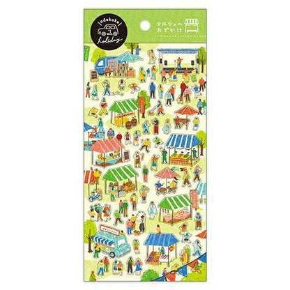 MINDWAVE Seal - Odekake Marche Seal Book Lucky Bag Round Stylish Album Decoration Heart Large Amount Sticker Smartphone Reward Flower Cute Planner - Planner's Time Keeper: 4909001811058