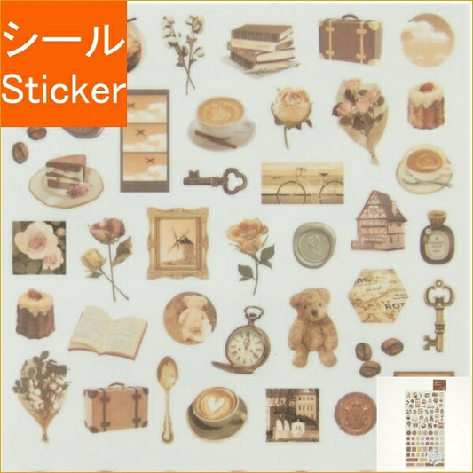 MINDWAVE Seal - Sheer Photo Petit Seal Brown - Sticker Album Lucky Bag Round Stylish Album Decoration Heart Large Quantity Sticker Smartphone Reward Flower Cute Schedule Book Diary Timekeeper :4909001811515