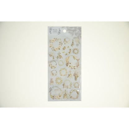 ＃ﾘｰｽ ｽﾃｯｶｰ 81196 ﾍﾞｰｼﾞｭ --- MIND WAVE シール : Wreath sticker 81196 beige :4909001811966