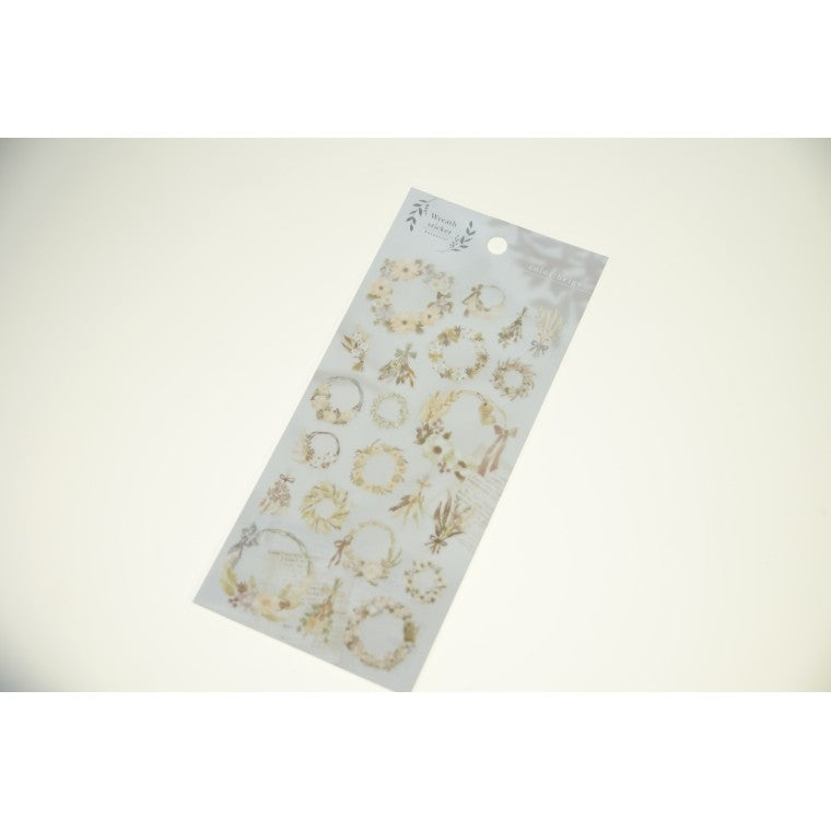 ＃ﾘｰｽ ｽﾃｯｶｰ 81196 ﾍﾞｰｼﾞｭ --- MIND WAVE シール : Wreath sticker 81196 beige :4909001811966