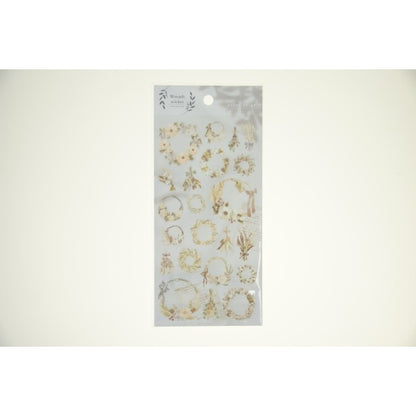＃ﾘｰｽ ｽﾃｯｶｰ 81196 ﾍﾞｰｼﾞｭ --- MIND WAVE シール : Wreath sticker 81196 beige :4909001811966