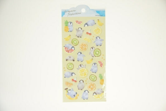 MINDWAVE Seal - Summer Selection 81222 Japanese Paper Fruit and Penguin - Schedule Book, Timekeeper for Notebooks: 4909001812222
