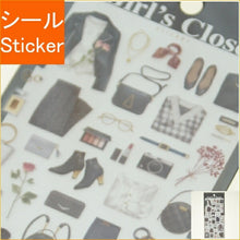 Load image into Gallery viewer, MINDWAVE Seal - Girl's Closet Sticker Black Seal Book Lucky Bag Round Stylish Album Decoration Heart Large Quantity Sticker Smartphone Reward Flower Cute Schedule Book Diary Timekeeper :4909001812840
