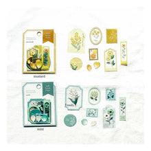 Load image into Gallery viewer, Mustard OSHIBANA FLAKE Mustard Yellow Flower Collage Style Sticker Set MIND WAVE: 4909001814561
