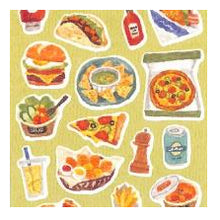 Load image into Gallery viewer, ＃ｺｺﾛﾄｷﾒｸｽﾃｯｶｰﾌｰﾄﾞ 81801 ｼﾞｬﾝｸﾌｰﾄﾞ 食べ物シール ハンバーガー ピザ サンドイッチ 水彩風 ﾏｲﾝﾄﾞｳｪｲﾌﾞ :4909001818019
