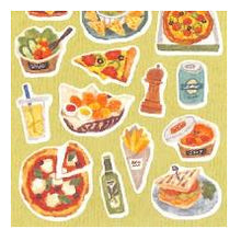 Load image into Gallery viewer, ＃ｺｺﾛﾄｷﾒｸｽﾃｯｶｰﾌｰﾄﾞ 81801 ｼﾞｬﾝｸﾌｰﾄﾞ 食べ物シール ハンバーガー ピザ サンドイッチ 水彩風 ﾏｲﾝﾄﾞｳｪｲﾌﾞ :4909001818019
