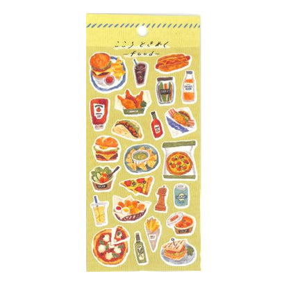 ＃ｺｺﾛﾄｷﾒｸｽﾃｯｶｰﾌｰﾄﾞ 81801 ｼﾞｬﾝｸﾌｰﾄﾞ 食べ物シール ハンバーガー ピザ サンドイッチ 水彩風 ﾏｲﾝﾄﾞｳｪｲﾌﾞ :4909001818019