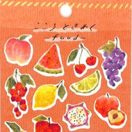＃ｺｺﾛﾄｷﾒｸ　ｽﾃｯｶｰ　ﾌｰﾄﾞ 81803 ﾌﾙｰﾂ 果物 かわいい 水彩タッチ 手書き風 カラフル ﾏｲﾝﾄﾞｳｪｲﾌﾞ :4909001818033