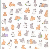 ＃ﾌﾟﾁﾌﾜｽﾃｯｶｰ 81875 ｳｻｷﾞ Puchifuwa プチふわシール うさぎいっぱい ほんわかアニマルステッカー ﾏｲﾝﾄﾞｳｪｲﾌﾞ :4909001818750