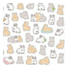 ＃ﾌﾟﾁﾌﾜｽﾃｯｶｰ 81875 ｳｻｷﾞ Puchifuwa プチふわシール うさぎいっぱい ほんわかアニマルステッカー ﾏｲﾝﾄﾞｳｪｲﾌﾞ :4909001818750