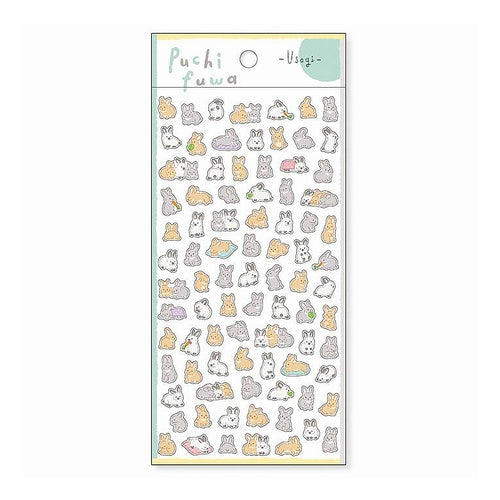 ＃ﾌﾟﾁﾌﾜｽﾃｯｶｰ 81875 ｳｻｷﾞ Puchifuwa プチふわシール うさぎいっぱい ほんわかアニマルステッカー ﾏｲﾝﾄﾞｳｪｲﾌﾞ :4909001818750