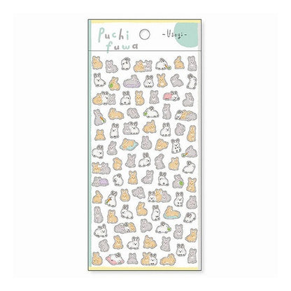 ＃ﾌﾟﾁﾌﾜｽﾃｯｶｰ 81875 ｳｻｷﾞ Puchifuwa プチふわシール うさぎいっぱい ほんわかアニマルステッカー ﾏｲﾝﾄﾞｳｪｲﾌﾞ :4909001818750