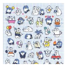 Load image into Gallery viewer, ＃MW ｼｰﾙ 81887 ﾆｯﾁﾓｻｯﾁﾓ キャラクター 動物 ペンギン クマ ゆるい かわいい 面白い おしゃれ ﾏｲﾝﾄﾞｳｪｲﾌﾞ :4909001818873
