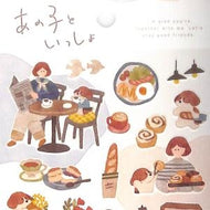 あの子といっしょ ステッカー いぬといっしょ シール 82027 パン屋 ベーカリー カフェタイム 朝ごはん クロワッサン ナチュラル レトロ風 パン好き --- MIND WAVE :4909001820272