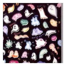Load image into Gallery viewer, ＃GITCHRI OBAKE おばけ ステッカー かわいい ぎっちり ポップ デコレーション ブラック背景 カラフル 表情豊か 手帳 ノート メッセージカード おばけ柄 文房具 ﾏｲﾝﾄﾞｳｪｲﾌﾞ :4909001820579
