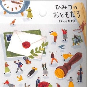 ＃ひみつのおともだち レター 手紙 シール ステッカー 文具 レター 切手 インク瓶 かわいい レトロ風 デコレーション --- MIND WAVE ひみつのおともだちステッカー シール【ひみつのお便り】デコ 82154 : secret friend lette : secret friend letter letter :4909001821545