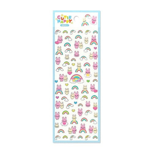 ＃レインボーラビットキューティーハッピー シール --- : Rainbow Rabbit Cutie Happy Seal :4909001827592