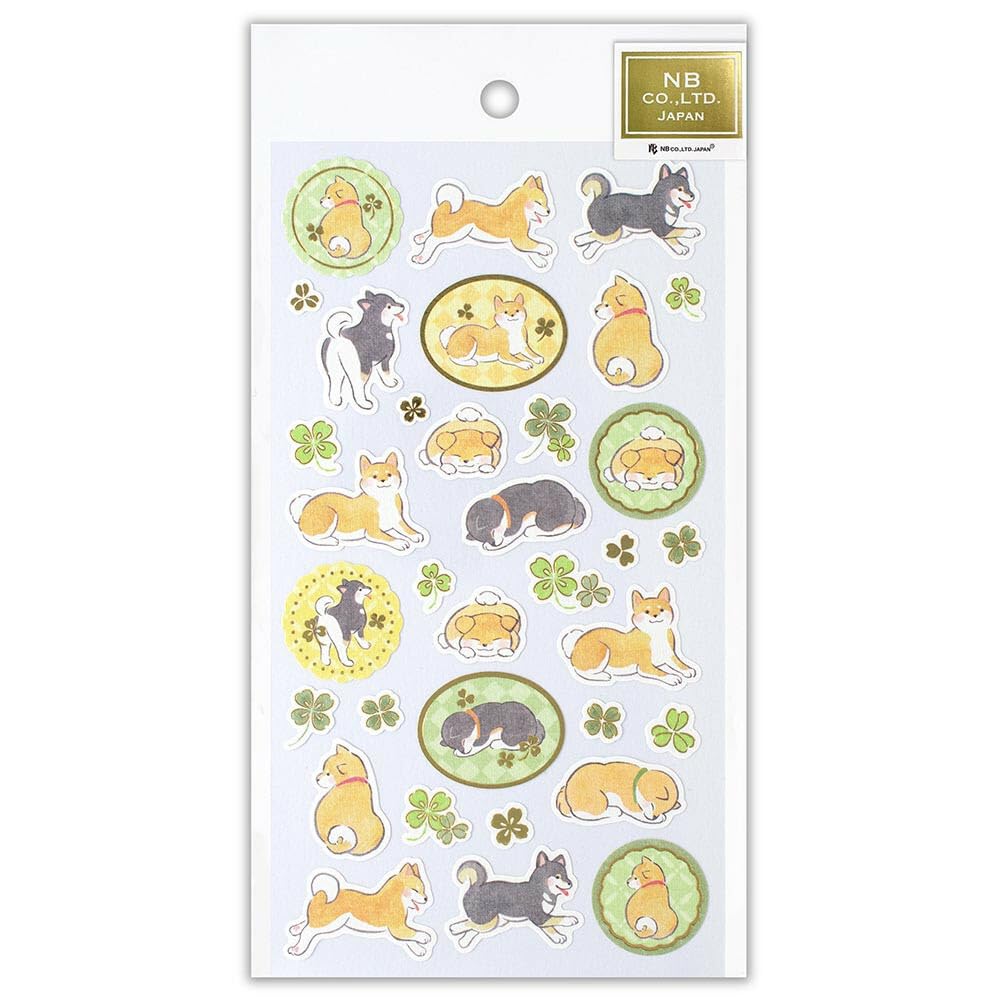 ＃和風 ｼｰﾙ 大 優ふみ しば犬 いぬ 柴犬 金箔 和柄  かわいい ｴﾇﾋﾞｰ社  :4909510192952
