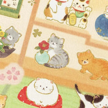 Load image into Gallery viewer, #和風 シール 大 猫と和室 ステッカー 金箔 和柄 大人 おしゃれ かわいい 手帳 ワンポイント 動物 ねこ ネコ 黒猫 白猫 茶トラ キジトラ  :4909510561017
