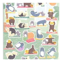 Load image into Gallery viewer, ｼｰﾙ 大 やまのは町内会 ﾖｶﾞ 動物 ピラティス かわいい 癒し系 レッサーパンダ ペンギン エヌビー社 :4909510563394
