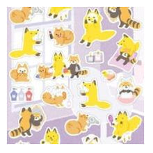 Load image into Gallery viewer, ｼｰﾙ 大やまのは町内会 美容 キツネ タヌキ ネコ おふろ 泡バス 癒し系 かわいい エヌビー社 :4909510563400
