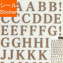 Load image into Gallery viewer, CLOTHES-PIN Glitter English alphabet stickers (gold) for sticker books, grab bags, circles, stylish albums, decorations, hearts, bulk stickers, smartphone rewards, flowers, cute schedule books, planner time keepers: 4920097143083
