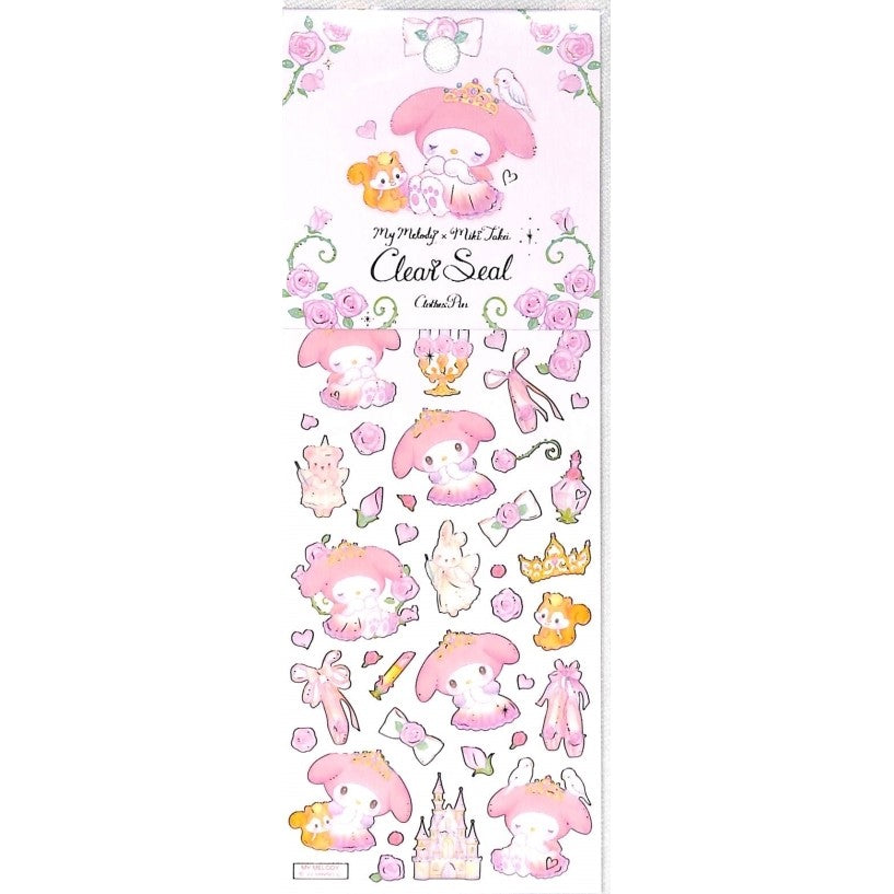 ＃サンリオ クローズピン マイメロディ たけいみき[シールシート]ふち箔クリアシール/メルヘンプリンセス : sanrio :4920097156250