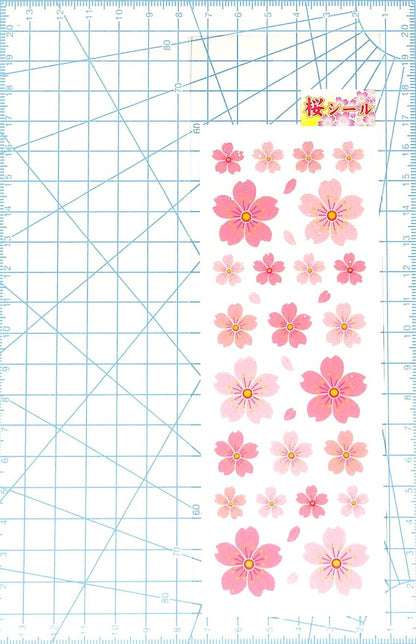 OKUYAMA 奥山 ｼｰﾙ ﾗﾒ入りｼｰﾙ桜　4列　2列　大中小 さくら　桜　春　春夏秋冬　 ｽｹｼﾞｭｰﾙ帳 手帳のﾀｲﾑｷｰﾊﾟｰ :4935786422820