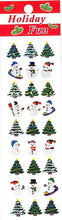 Load image into Gallery viewer, OKUYAMA 奥山 シール 冬(ふゆ) ・ クリスマス プリズムシール ツリー&amp;スノーマン デザイン文具 スケジュール帳 手帳のタイムキーパー :4935786515706
