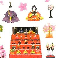 Load image into Gallery viewer, OKUYAMA Okuyama Seal Spring (Haru) - Seasonal Washi Seal Hindan Hinadan JP563 Spring Peach Hina Dolls Design Stationery Schedule Book Planner's Timekeeper :4935786955632
