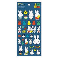 ｽｸｴｱ miffyｸﾘｱｼｰﾙ紺 / ミッフィー クリアステッカー ‑ ネイビーブルーうさぎ＆ギフトモチーフ :4937122047131