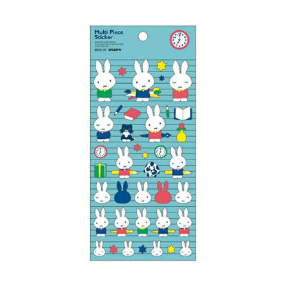 SQUARE Seals • Miffy Multi-Piece Sticker Light Blue Sticker Book Lucky Bag Round Stylish Album Decoration Heart Bulk Stickers Smartphone Reward Flower Cute Schedule Book Notebook Time Keeper :4937122048046