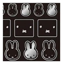 Load image into Gallery viewer, ＃miffy ｸﾘｱｽﾃｯｶｰ 黒 ミッフィー シール ステッカー うさぎ モノトーン 白黒 かわいい シンプル 大人女子 手帳デコ スマホデコ ｽｸｴｱ :4937122052661
