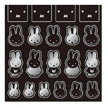 Load image into Gallery viewer, ＃miffy ｸﾘｱｽﾃｯｶｰ 黒 ミッフィー シール ステッカー うさぎ モノトーン 白黒 かわいい シンプル 大人女子 手帳デコ スマホデコ ｽｸｴｱ :4937122052661
