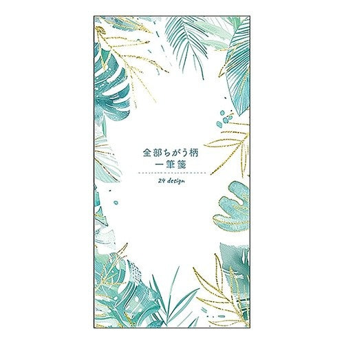 ＃全部ちがう柄一筆箋フラワーグリーン : パインブック : Flower green notepads with all different patterns : 4938325108087