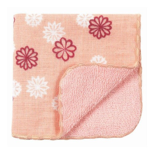 ミニたおるハンカチ　小花かざり　ピンク