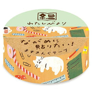 Furukawa Shiko Stickers - Watashibiyori Masking Tape, Cat Stationery, Sticker Book, Lucky Bag, Round, Stylish, Album Decoration, Hearts, Bulk, Stickers, Smartphone, Reward, Flowers, Cute, Planner, Notebook Time Keeper: 4952270243686