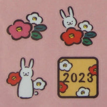 画像をギャラリービューアに読み込む, ＃はがきﾃﾞｺﾐﾆｼｰﾙ椿うさぎ --- : Postcard deco mini sticker camellia rabbit :4952270261048
